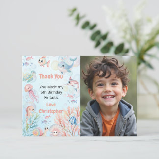 Bubbles & Fins Children's Birthday Thank You Card