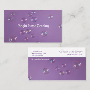 Bubbles Home Cleaning Services Business Card