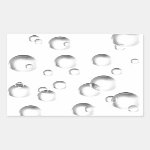 Bubbles in Black and White Rectangular Sticker