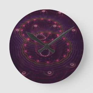 Bubbles in dark purple round clock