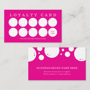 Bubbles Laundry Cleaning Services Loyalty Card