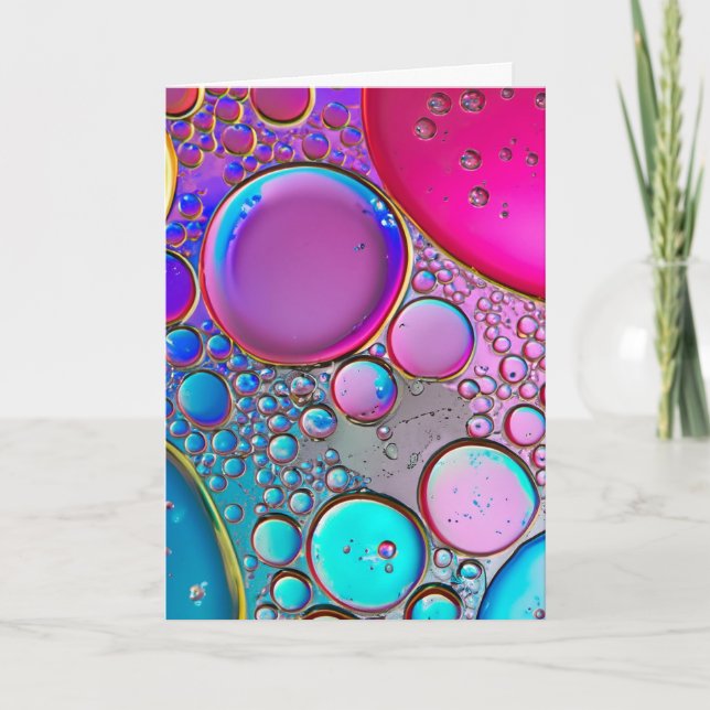 Bubbles Liquid Art Blank Card (Front)
