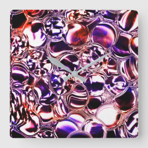 Bubbles of colour glass or precious stones? square wall clock