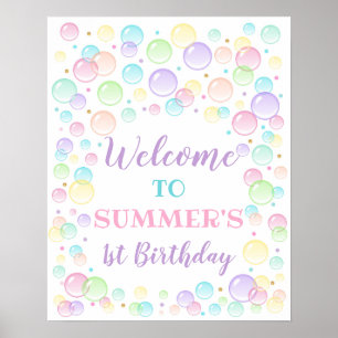 Bubbles Party Welcome Sign