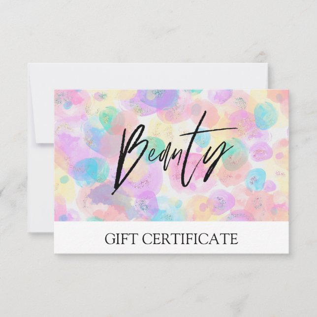 *~* Bubbles Pastel Trendy BEAUTY GIFT CARD (Front)