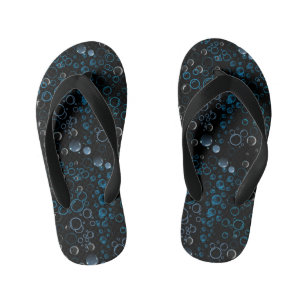 Bubbles pattern 01 Black BG Kid's Jandals