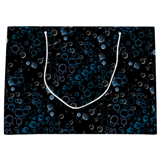 Bubbles pattern 01 Black BG Large Gift Bag (Front)