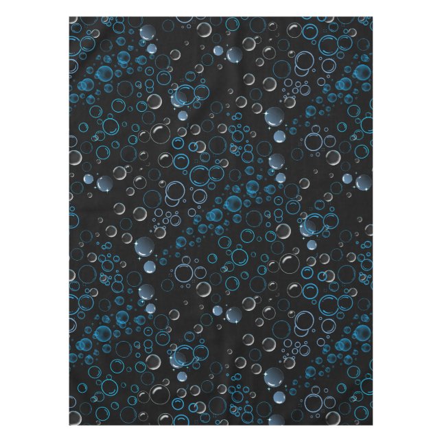 Bubbles pattern 01 Black BG Tablecloth (Front)