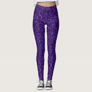 Bubbles Pattern 02.FR.b DPurple BG Leggings