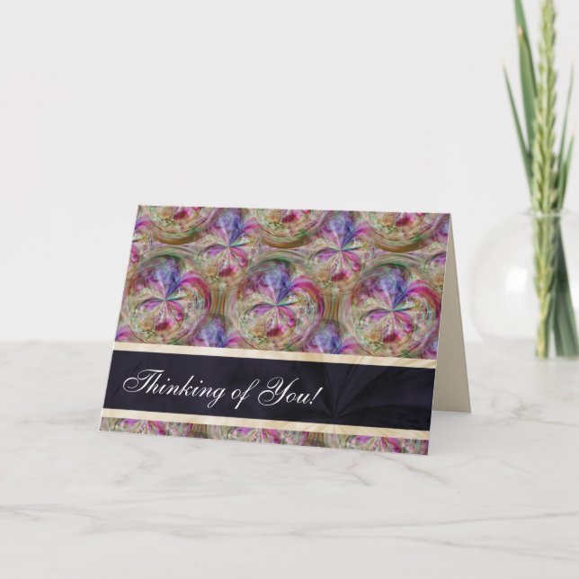 Bubbles Pattern Personalised Thinking of You Card (Front)