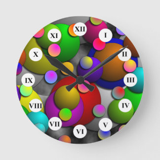 Bubbles (Roman Face) by Kenneth Yoncich Round Clock