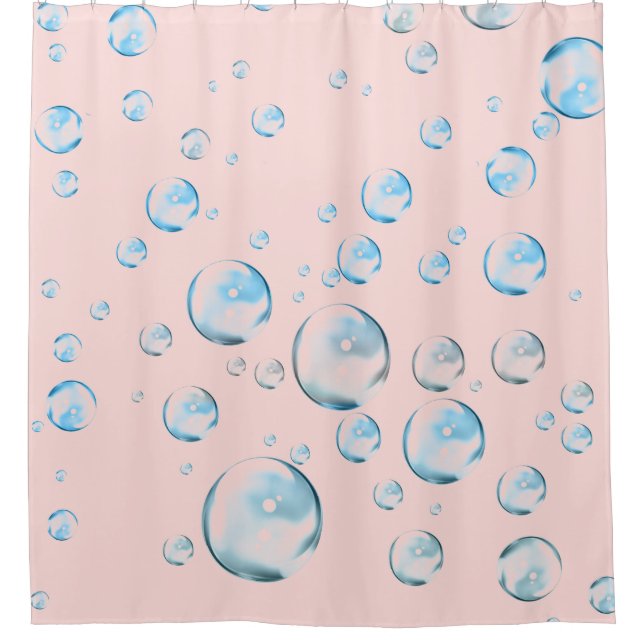 Bubbles Shower Curtain Pink (Front)