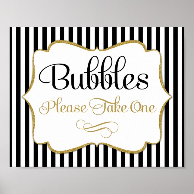 Bubbles Sign Black Gold Stripe (Front)