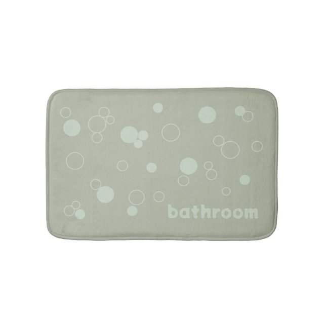 bubbles silver sage green  bath mat (Front)