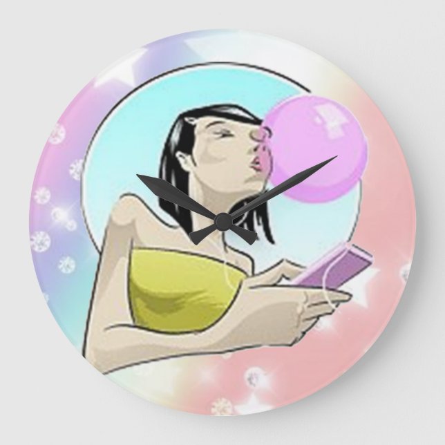 Bubbles & Stars Wall Clock (Front)