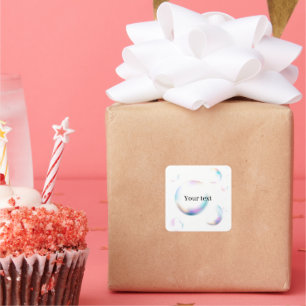 Bubbles, text template, personalise, square sticker