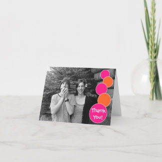 Bubbles Thank You Notecard (Hot Pink / Orange)
