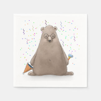 Bubbles the Bear Kids Birthday Napkin