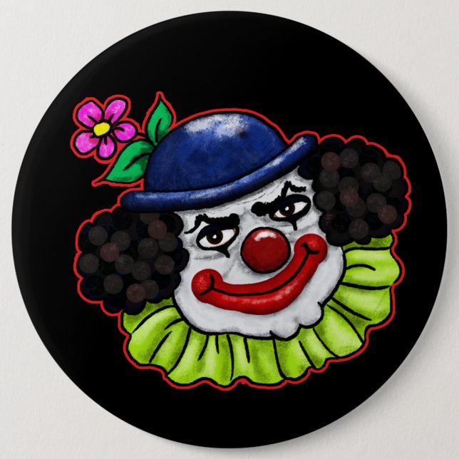 Bubbles the Creepy Clown | Halloween Fun 6 Cm Round Badge (Front)