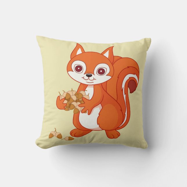 Bubbles the Helpful Squirrel Cushion (Front)