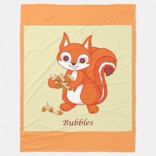 Bubbles the Helpful Squirrel Fleece Blanket