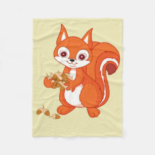 Bubbles the Helpful Squirrel Fleece Blanket