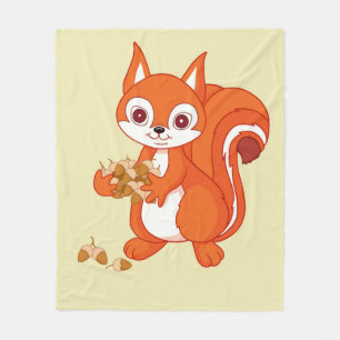 Bubbles the Helpful Squirrel Fleece Blanket