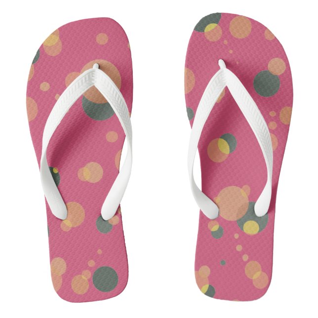 BUBBLES Universe Pink on Custom Colour Jandals (Footbed)