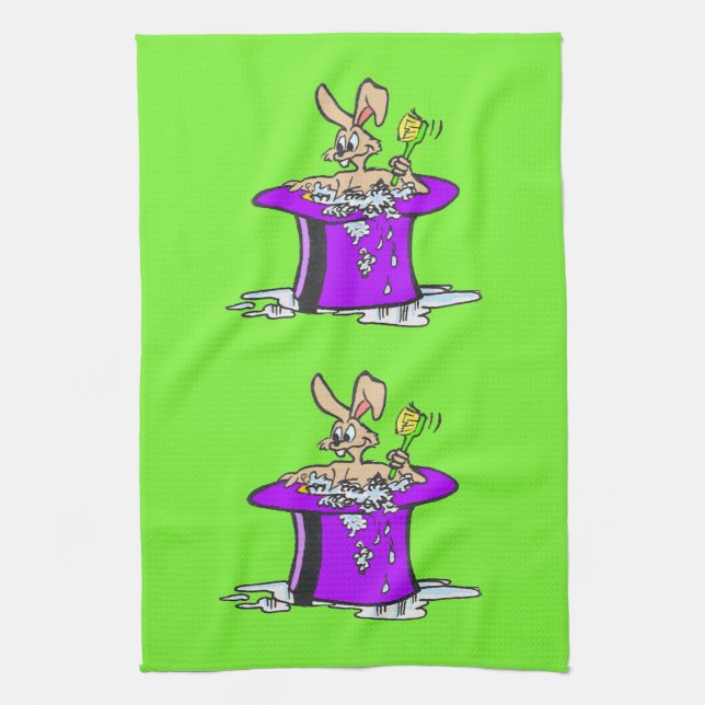 Bubbling Bunny Kitchen Towel Customisable (Vertical)