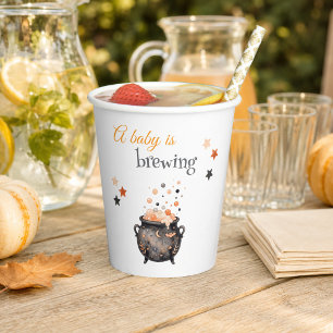 Bubbling Cauldron A Baby Is Brewing Gender Reveal Paper Cups