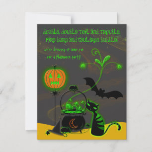 Bubbling Cauldron Halloween Party Invitation