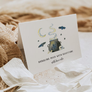 Bubbling Over With Gratitude Halloween Baby Shower Thank You Card