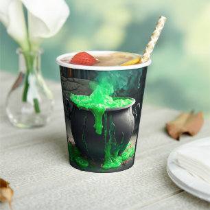 Bubbling Witch's Cauldron Halloween Paper Cups
