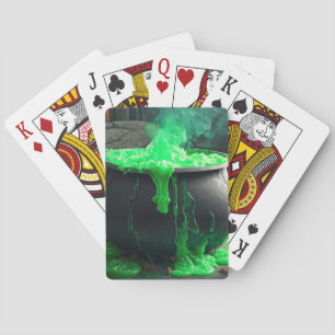 Bubbling Witch's Cauldron Halloween Playing Cards
