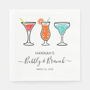 Bubbly and Brunch Script Bridal Shower Napkin