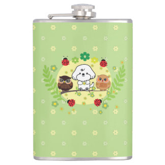Bubbly and owls-enjoy spring hip flask