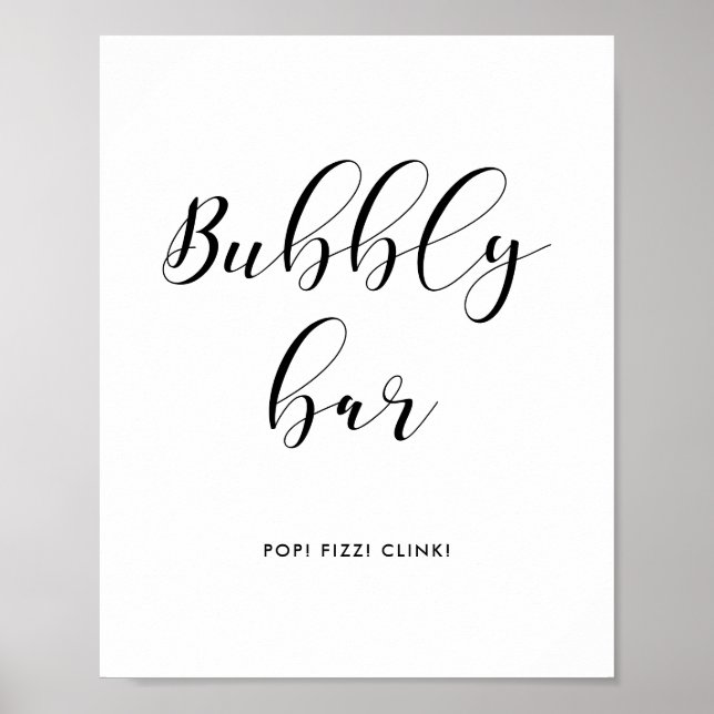 Bubbly bar wedding sign (Front)