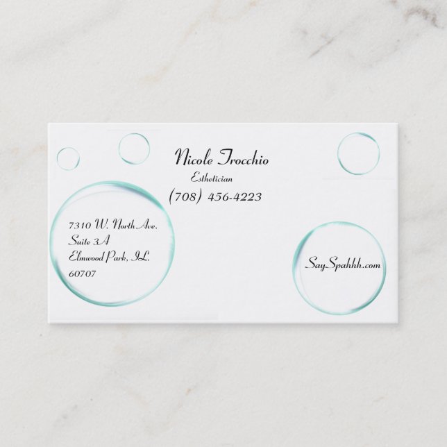 Bubbly Bath Business Card (Front)