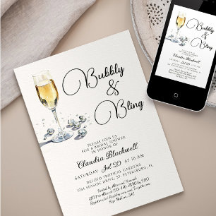 Bubbly Bling Bridal Shower Invitation