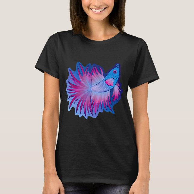 Bubbly Blue Betta Fish T-Shirt (Front)