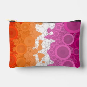 Bubbly Bohemian Groovy Abstract Lesbian Pride Flag Accessory Pouch