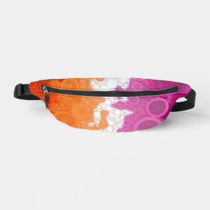Bubbly Bohemian Groovy Abstract Lesbian Pride Flag Bum Bags