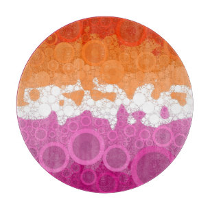 Bubbly Bohemian Groovy Abstract Lesbian Pride Flag Cutting Board