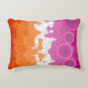 Bubbly Bohemian Groovy Abstract Lesbian Pride Flag Decorative Cushion