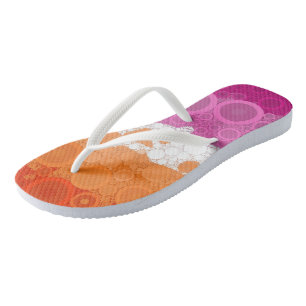 Bubbly Bohemian Groovy Abstract Lesbian Pride Flag Jandals