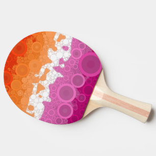 Bubbly Bohemian Groovy Abstract Lesbian Pride Flag Ping Pong Paddle