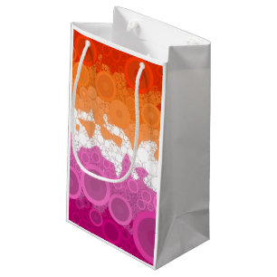 Bubbly Bohemian Groovy Abstract Lesbian Pride Flag Small Gift Bag