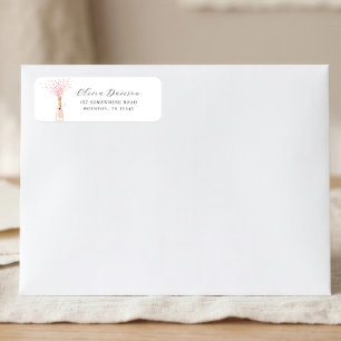 Bubbly Bridal Shower Pink Return Address