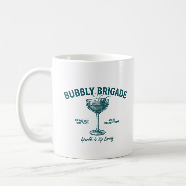 Bubbly Brigade Sparkle & Sip Society Coffee Mug (Left)