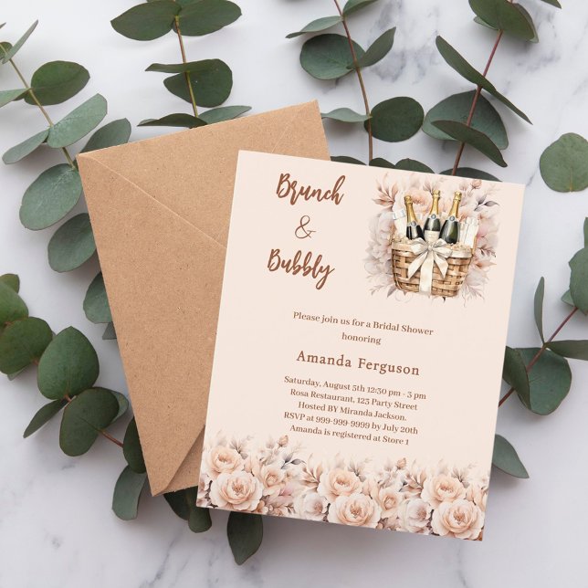Bubbly brunch cream Bridal Shower invitation (Creator Uploaded)